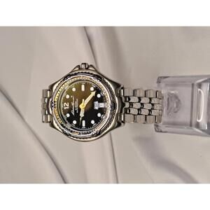 Vintage 90s Eddie Bauer 3781 Diver Watch - Black Dial - NEW BATTERY - Working!